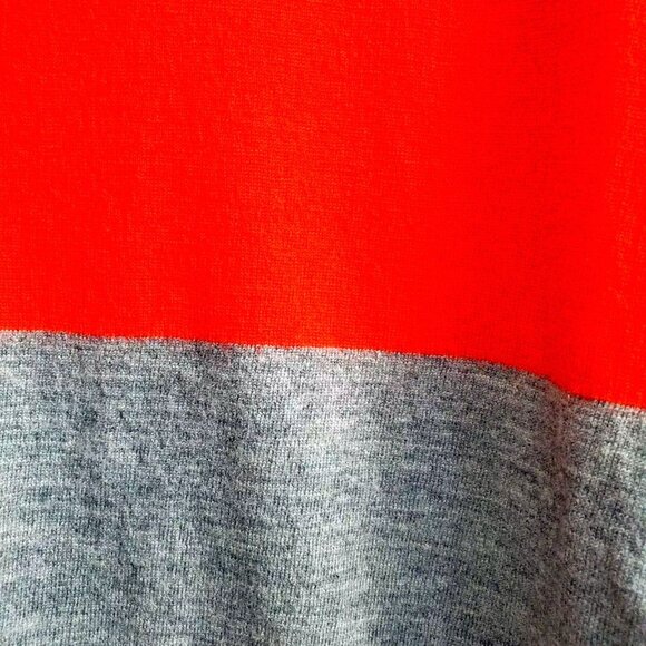 Women's XS J.Crew Saturday Sweater Merino Wool Gray Orange Striped Pullover EUC - Picture 3 of 5